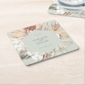 Rustikaler Boho-Chic Personalisiert Square Paper U Rechteckiger Pappuntersetzer (angewinkelt)