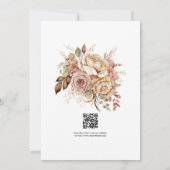 Rustikaler Boho Chic Western-Hochzeit-Cowboy-QR-Co Save The Date (Rückseite)