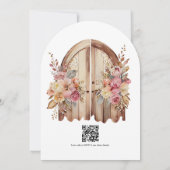 Rustikaler Boho Chic Western Hochzeit QR-Code Einladung (Rückseite)