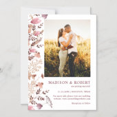 Rustikaler Boho Chic Wildblumen Foto Save The Date Magneteinladung (Vorderseite)