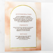 Rustikaler Boho Erde Blumenarsch auf einer Hochzei Dreifach Gefaltete Einladung (Innen Erste Seite)