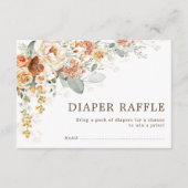 Rustikaler Boho Fall Burnt Orange Floral Diaper Ra Begleitkarte (Vorderseite)