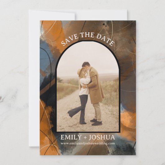 Rustikaler Boho Flat Save the Date Cards Artistic (Vorderseite)