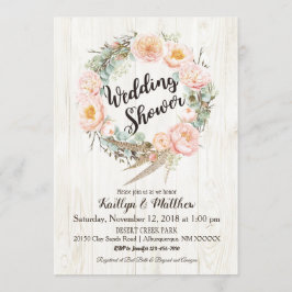 Rustikaler Boho Floral Wreath Polterabend Einladung