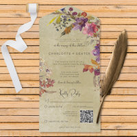 Rustikaler Boho Jewel Tone Florals Sage QR Code