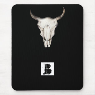 Rustikaler Boho Kuh Bull Horns Western Land Mousepad