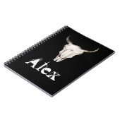 Rustikaler Boho Kuh Bull Horns Western Land Notizblock (Linke Seite)