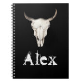 Rustikaler Boho Kuh Bull Horns Western Land Notizblock (Vorderseite)