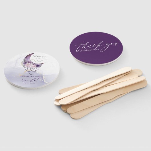 Rustikaler BOHO Lila Halbmond Fächer (Non-assembled)