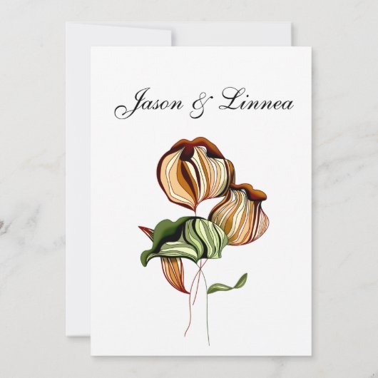 Rustikaler Boho Linear Vintag Minimalismus Einladung (Rückseite)