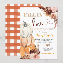 Rustikaler Boho Pumpkin Fall in Liebe Babydusche Einladung