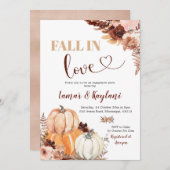 Rustikaler Boho Pumpkin Fall Liebe Engagement Part Einladung (Vorne/Hinten)