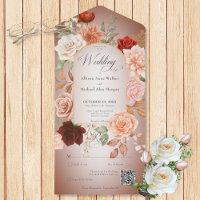 Rustikaler Boho Rust & Peach Blumenstrauß QR Code