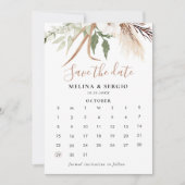 Rustikaler Boho Simple Floral Save the Date Calend (Vorderseite)