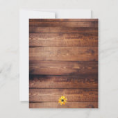 Rustikaler Boho Sonnenblumenholzstall Sweet 16 Geb Einladung (Rückseite)