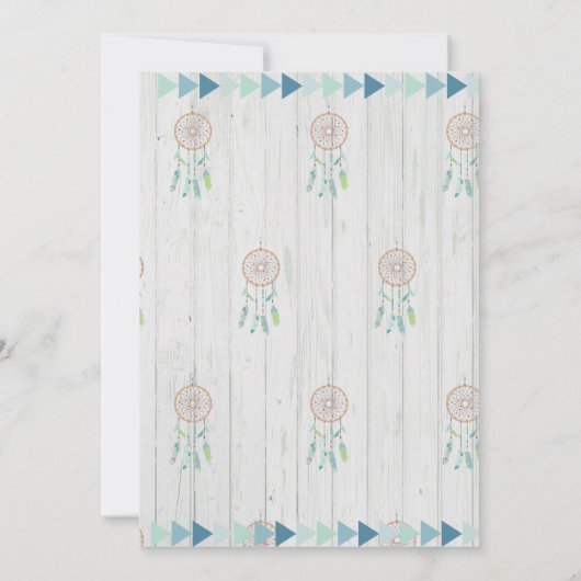 Rustikaler Boho Stammes- überhaupt wilder 4. Einladung (Rückseite)