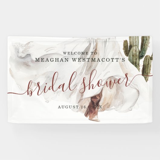 Rustikaler Boho Western | Brautparty Willkommen Banner (Horizontal)