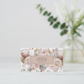 Rustikaler Boho-Wildblumen-Cream-Terrakotta Visitenkarte (Stehend Vorderseite)