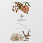 Rustikaler Boho Willkommen bei unserem Hochzeitska Fensteraufkleber (Blatt)