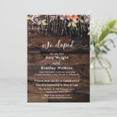 Rustikaler Boho wir haben nur Empfang gekocht Einladung (Stehend Vorderseite)