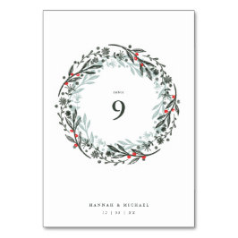 Rustikaler botanischer Aquarellkranz Tischnummer