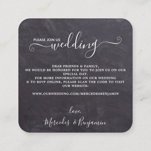 Rustikaler botanischer Eukalyptus QR Code Wedite Begleitkarte (Rückseite)