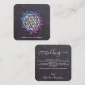 Rustikaler botanischer Eukalyptus QR Code Wedite Begleitkarte (Vorne/Hinten)