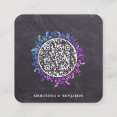 Rustikaler botanischer Eukalyptus QR Code Wedite Begleitkarte (Vorderseite)