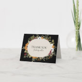 Rustikaler botanischer Fall Bläschen Horizontal mi Dankeskarte (Vorderseite)