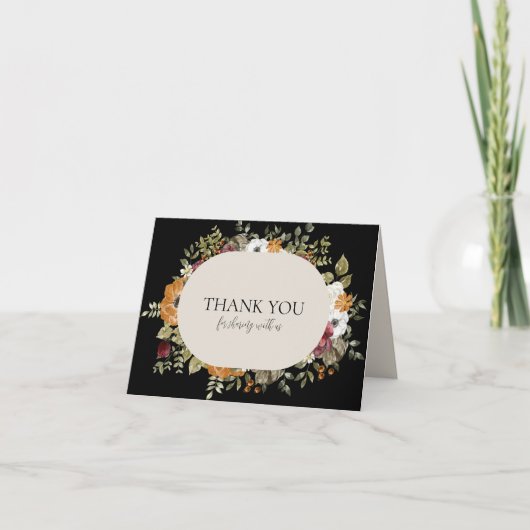 Rustikaler botanischer Fall Bläschen Horizontal mi Dankeskarte (Vorderseite)