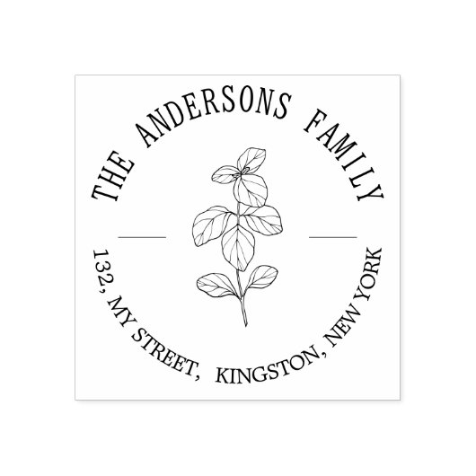 Rustikaler botanischer Familienname Leaf Gummistempel (Prägung)