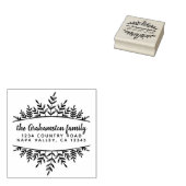 Rustikaler botanischer Familienname Moderne Rückse Gummistempel (Stempel)