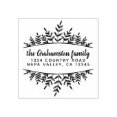Rustikaler botanischer Familienname Moderne Rückse Gummistempel (Prägung)
