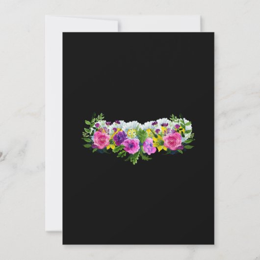 Rustikaler Botanischer Garten Boho Schwarze Blüten Save The Date (Rückseite)