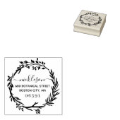 Rustikaler botanischer Grünkränze Rücksendeadresse Gummistempel (Stempel)