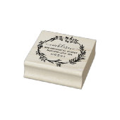 Rustikaler botanischer Grünkränze Rücksendeadresse Gummistempel (Stempel)