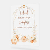 Rustikaler botanischer Herbst Rahmen Hochzeitsempf Acrylschild (Winkel)