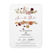 Rustikaler botanischer Herbst Save the Date Magnet (Vertikal)