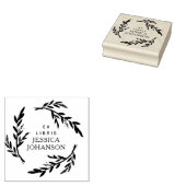 Rustikaler botanischer Kranz, individuelles Ex Lib Gummistempel (Stempel)