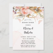 Rustikaler Botanischer Peony Butterfly-Polterabend Einladung (Vorderseite)