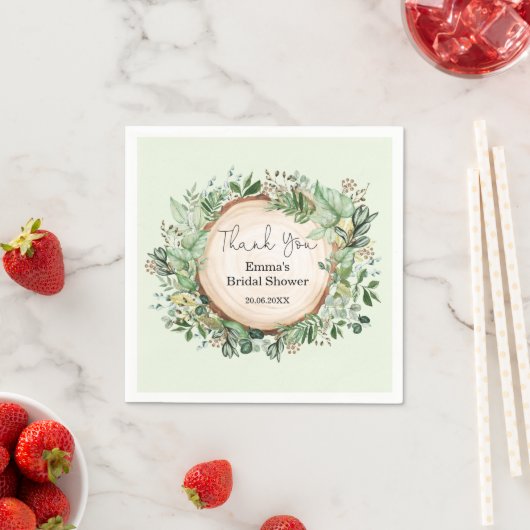 Rustikaler botanischer Polterabend Serviette (Beispiel)