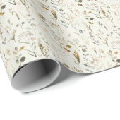 Rustikaler botanischer Weihnachtsurlaub Geschenkpapier (Rolleneckpunkt)