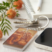 Rustikaler Boxhandschuh des Sport-| Schlüsselanhänger (Vorderseite rechts)