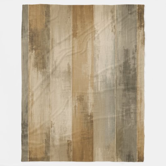 Rustikaler Braun-Grau-Beiger verwitterter Barnwood Fleecedecke (Vorderseite)