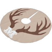 Rustikaler Brauner-Antler-Monogram-Baumrock Polyester Weihnachtsbaumdecke (Schrägansicht)