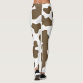Rustikaler brauner bzw. weißer Kuhdruck Western Leggings (Rückseite)