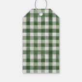 Rustikaler brauner cremefarbener grüner Weihnachts Geschenkanhänger (Rückseite)