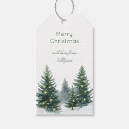 Rüstikaler brauner cremefarbener grüner Weihnachts Geschenkanhänger