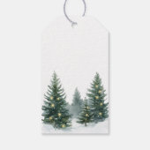 Rüstikaler brauner cremefarbener grüner Weihnachts Geschenkanhänger (Rückseite)