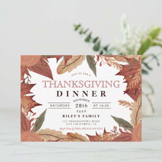 Rustikaler brauner Erntedank Einladung (Stehend Vorderseite)